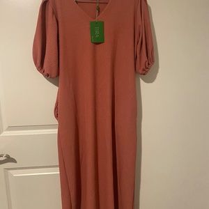 Long pink maxi dress with pockets new with tags